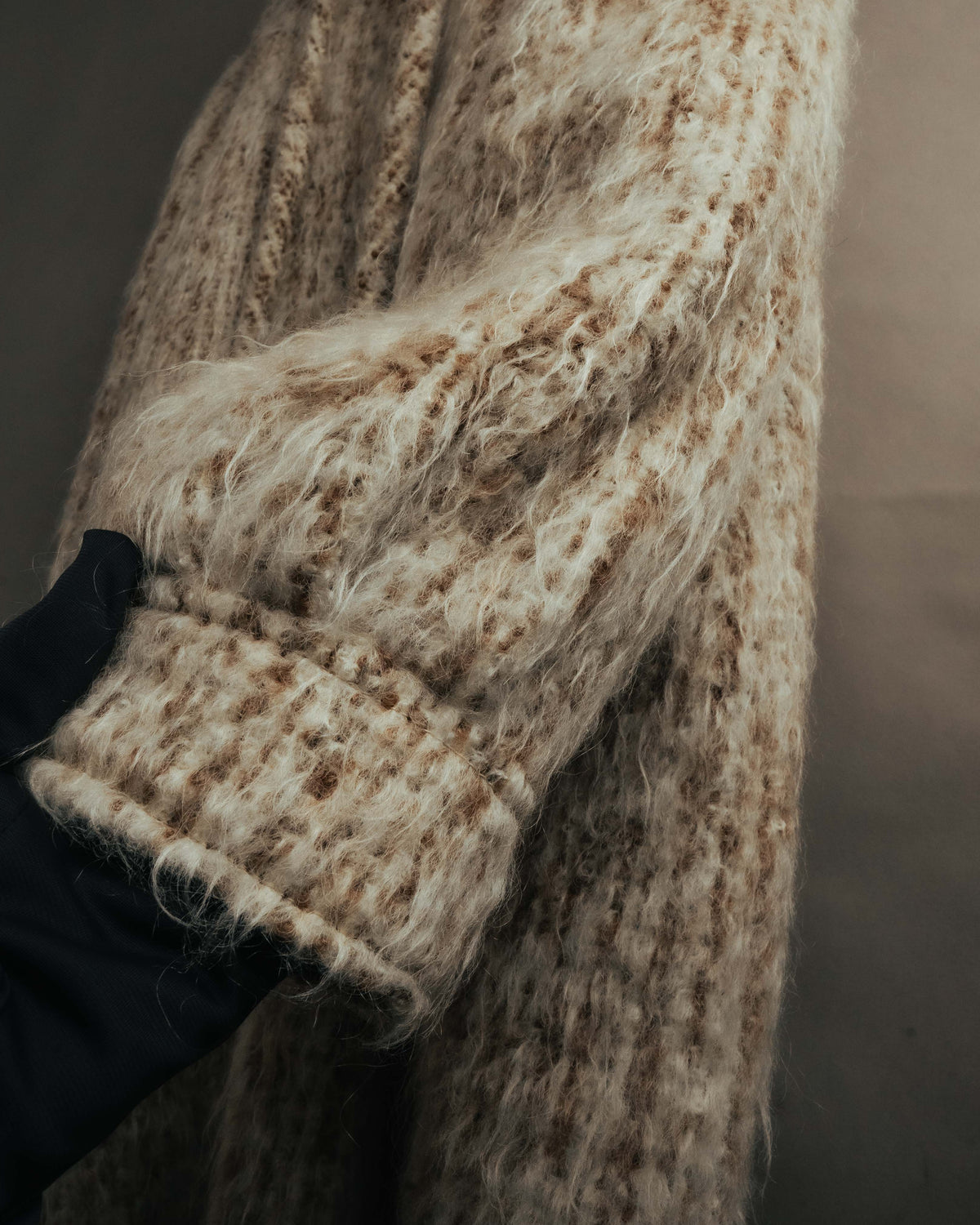 “Vintage” 80’s Shaggy textured long knit coat