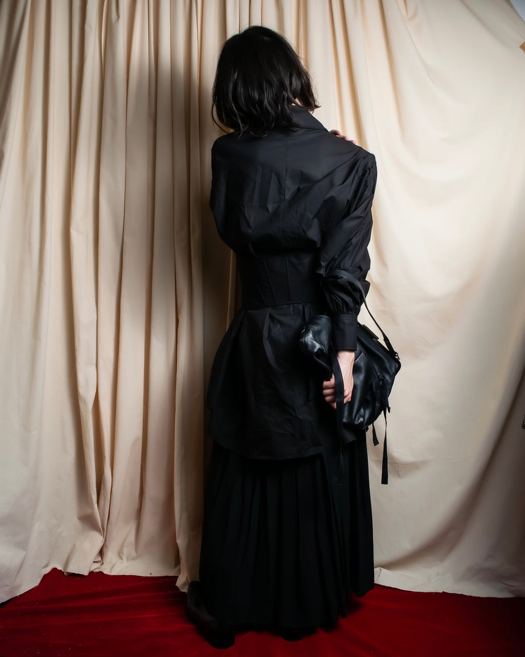 "KIMHĒKIM" Bondage corset belt design shirt dress