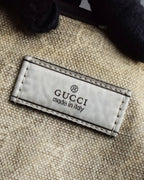 "GUCCI" GG pattern canvas leather combination boston bag