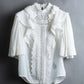 "ISABEL MARANT" Lace knit frill docking sheer blouse