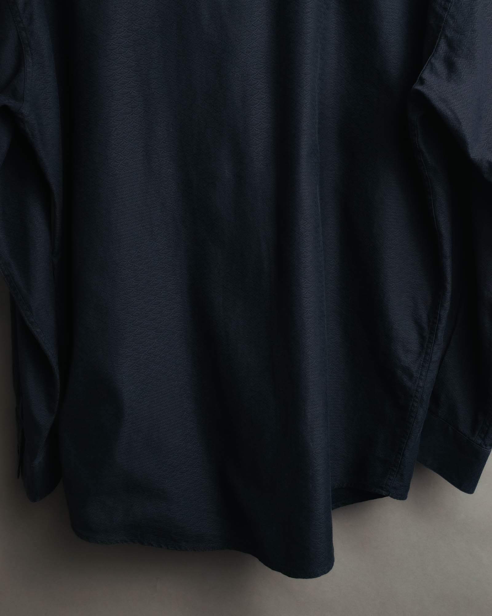 "GIANNI VERSACE" 80's-90's Dark jacquard long sleeve shirt