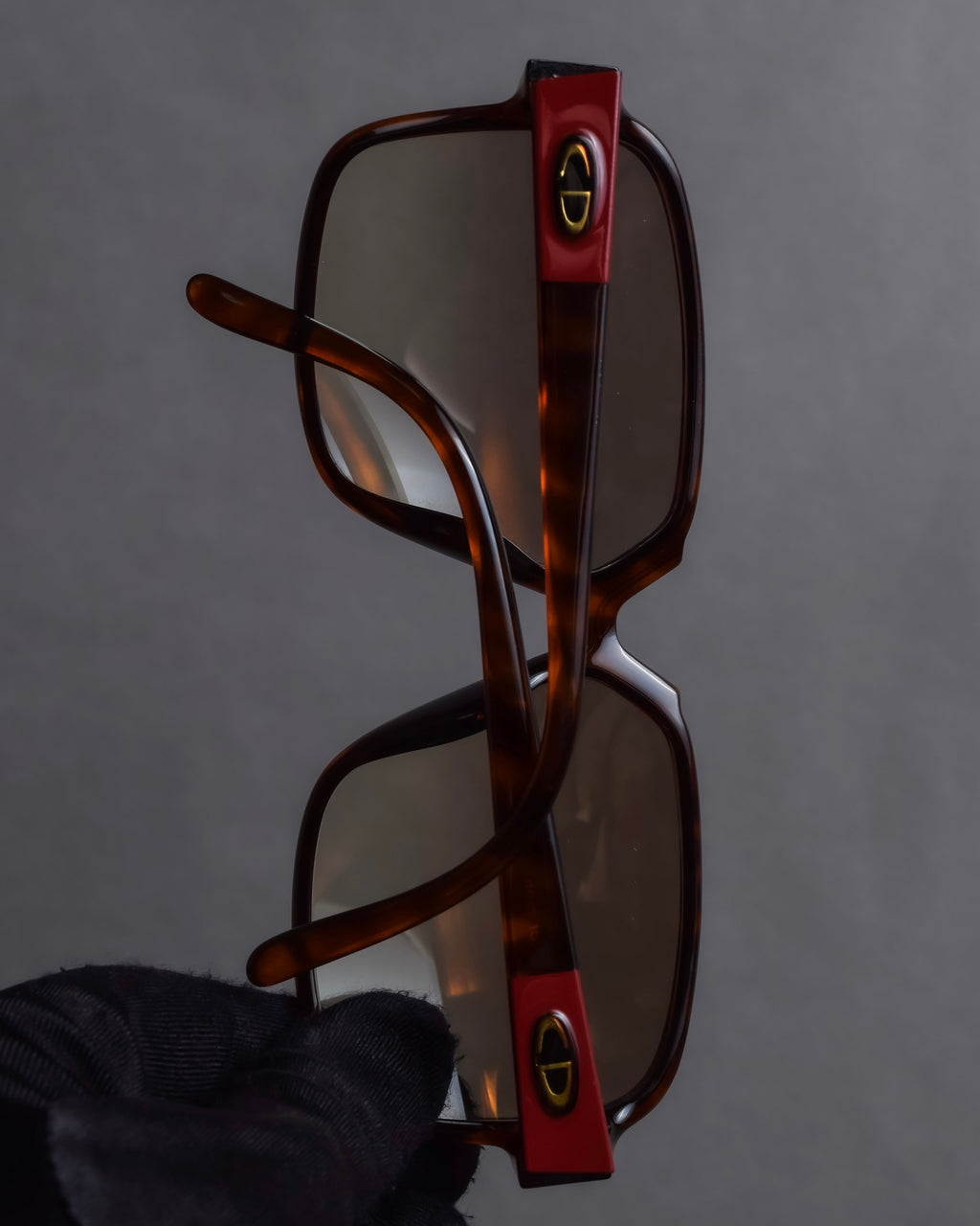 "Christian Dior Monsieur" Red temple gradient frame monsieur sunglasses