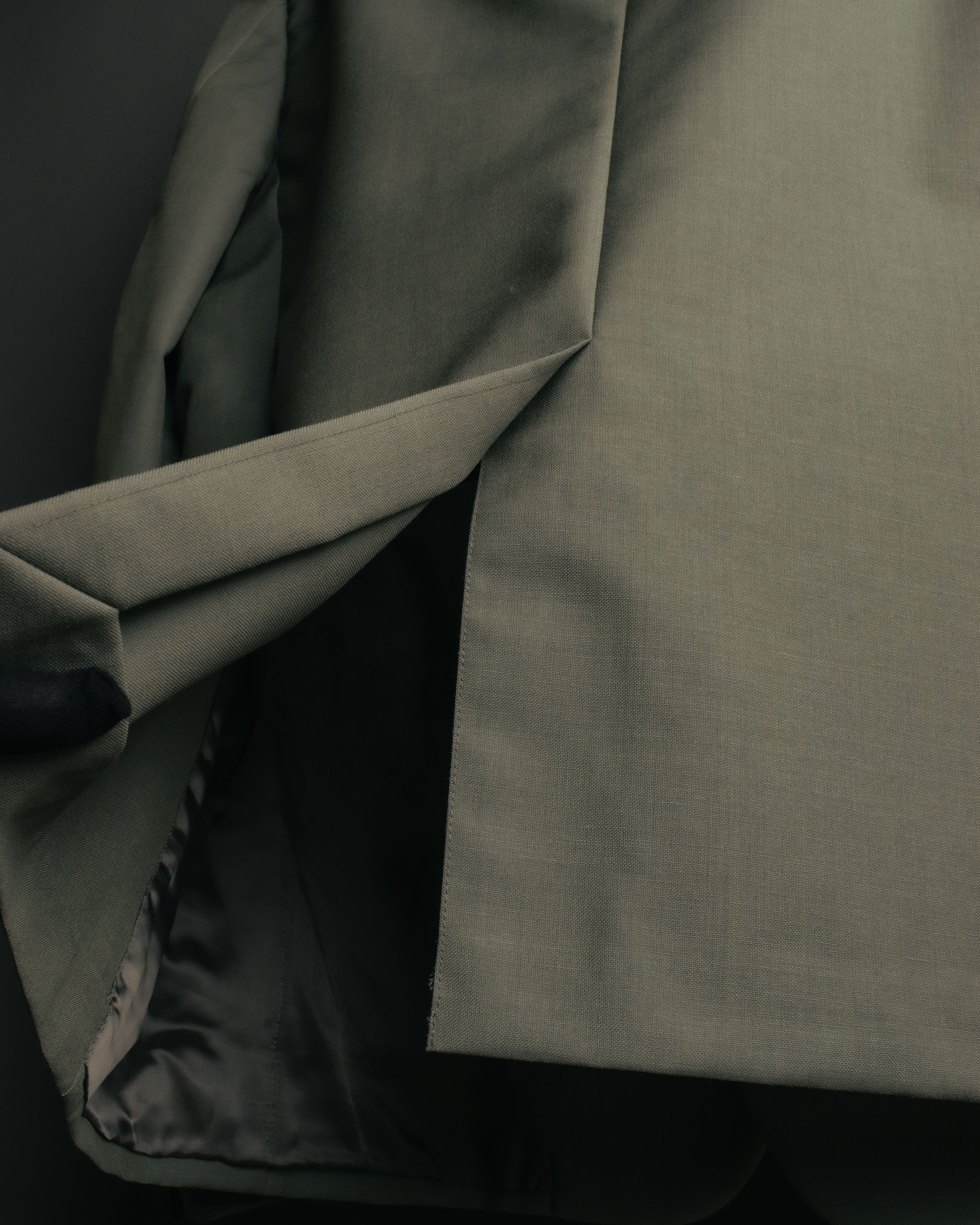 "PRADA" 2012AW Wool-mohair tailored jacket with contrast collar detail