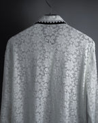 "GUCCI" Michele period floral lace design bow tie shirt