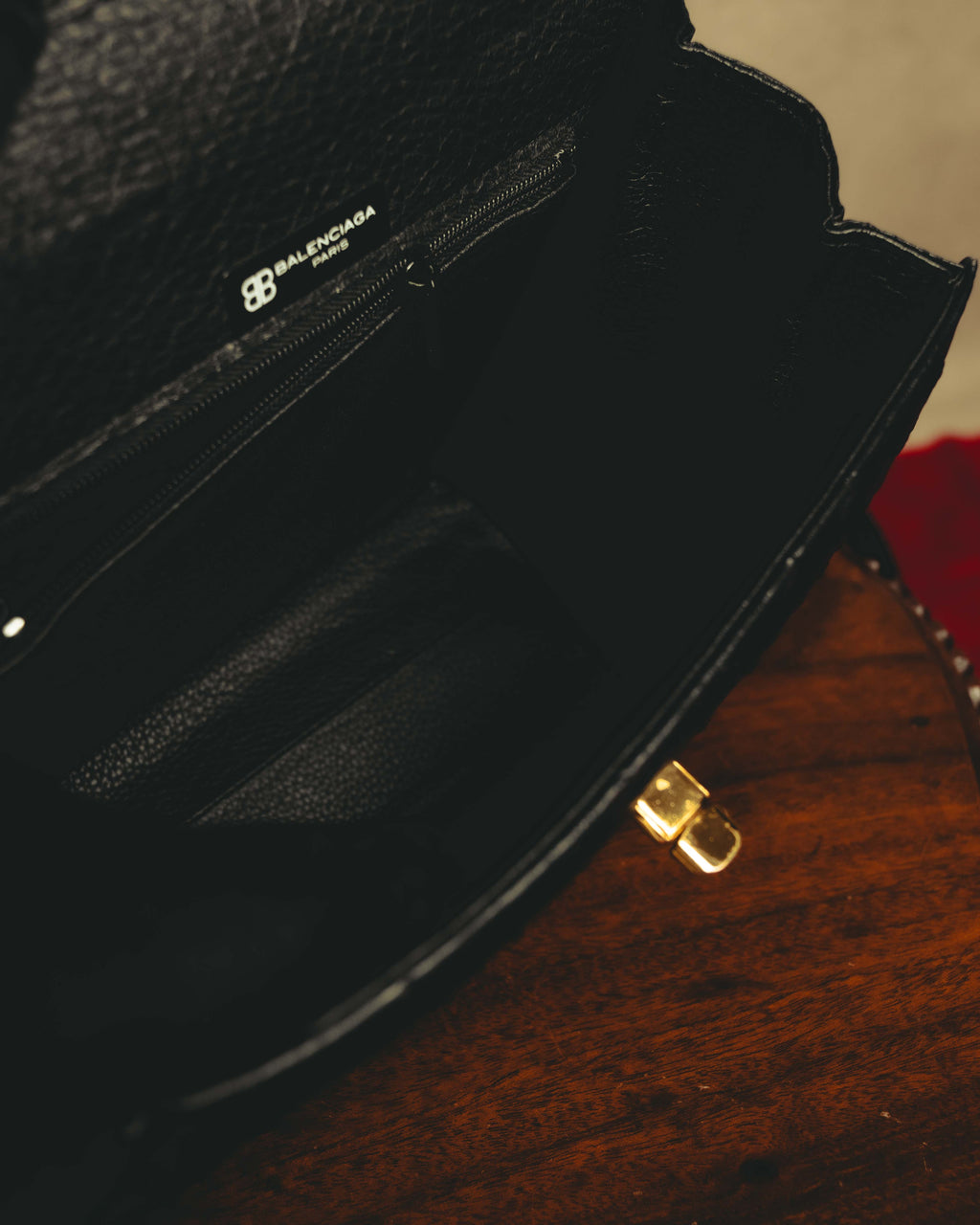 -SPECIAL- "Balenciaga" 90's-00's Ostrich leather structured top handle bag