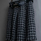 "LOUIS VUITTON" Houndstooth fringe design belted skirt