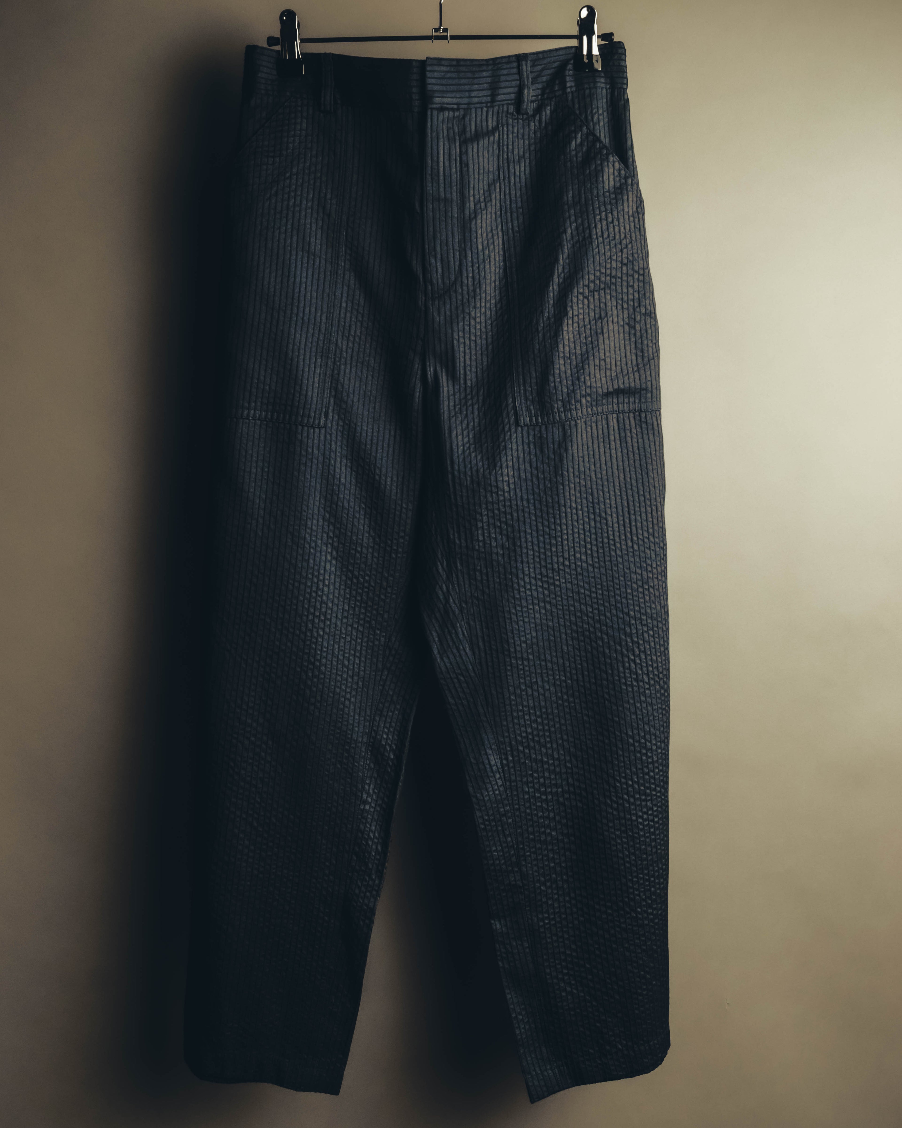 "Christian Dior" 20's Sheer striped silk cotton wide-leg trousers