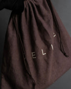 "CELINE" Oval link chain design leather combination belt