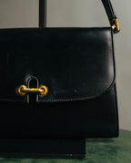 “GUCCI” 80’s-90’s Rope clasp leather shoulder bag