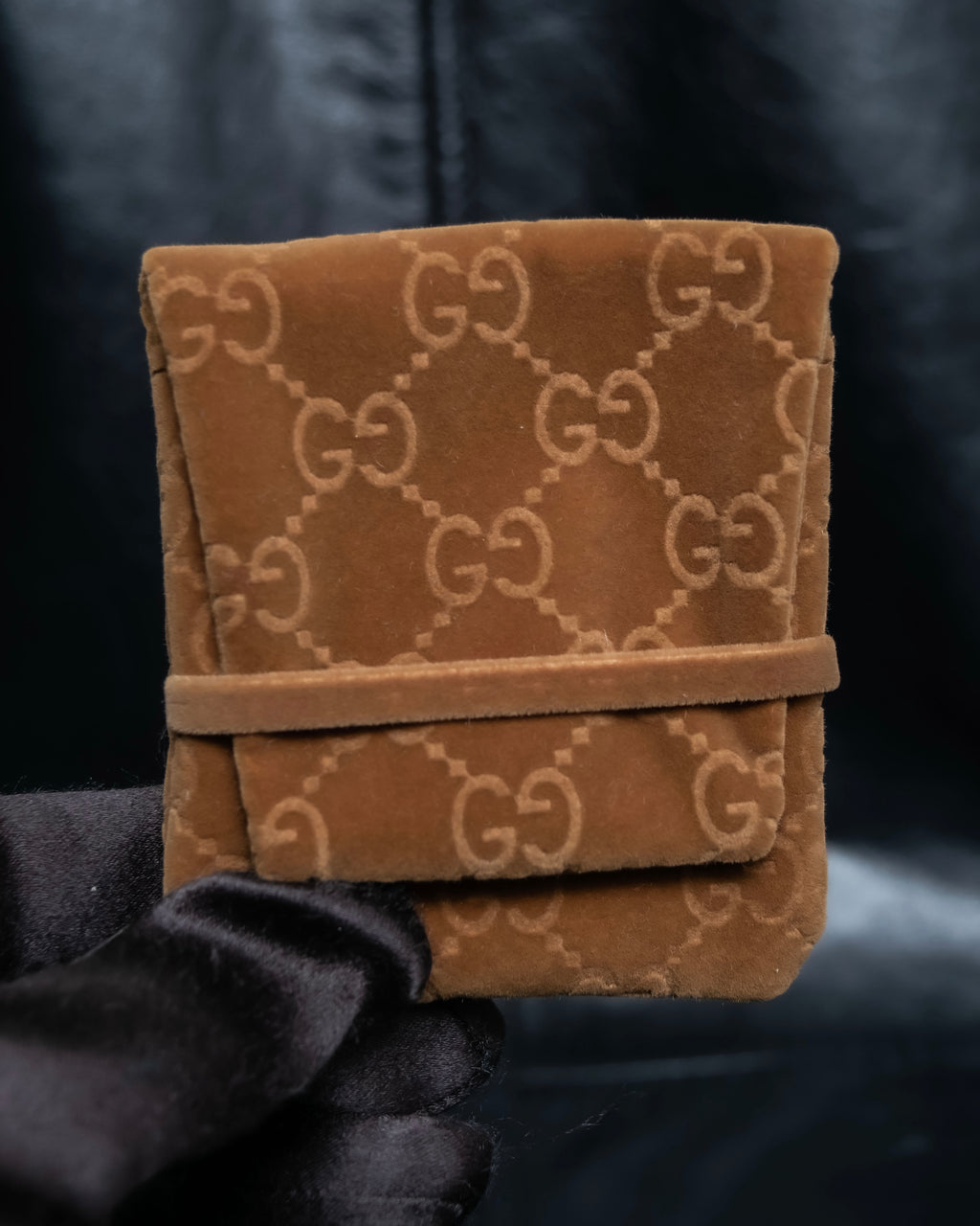 "GUCCI" Ball chain logo engraved plate bracelet