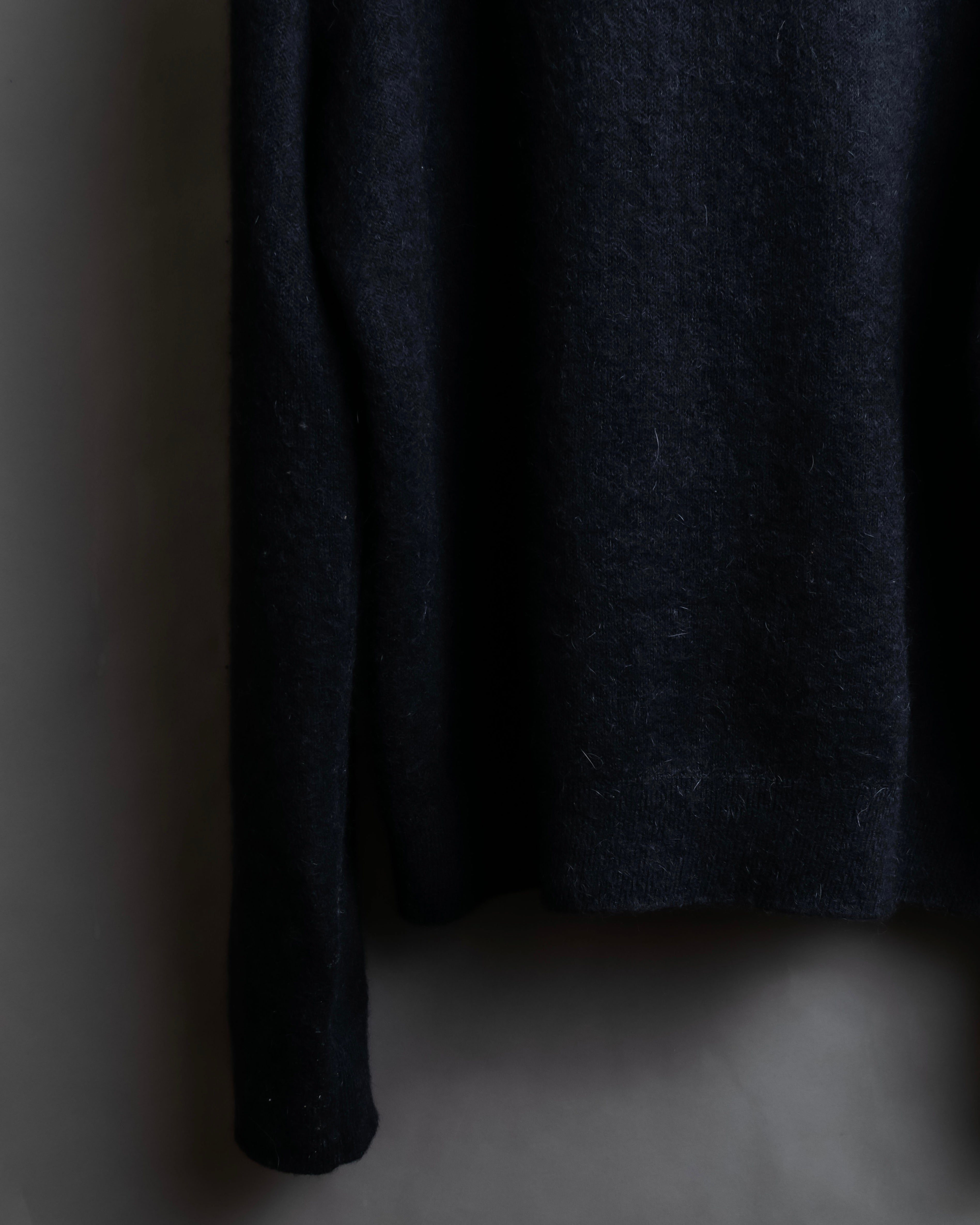 "Saint Laurent" Handsome face embroidery mohair blend oversized knit