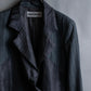 "ISSEY MIYAKE" Different material switching design shape pattern tailored jacket