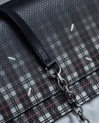 "MAISON MARGIELA" Check pattern gradient design chain shoulder leather wallet bag