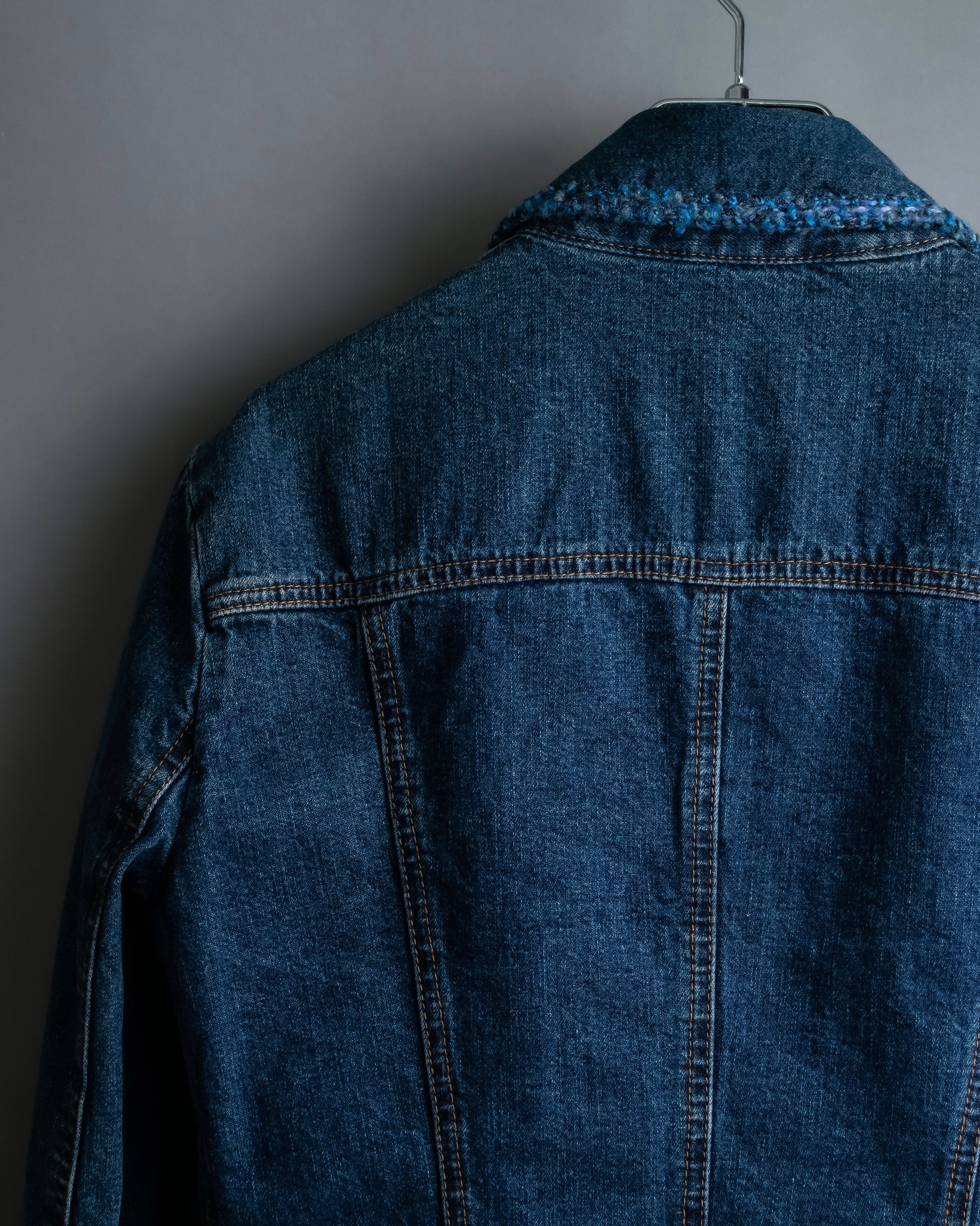 “D&amp;G” Tweed attached bijou button denim jacket