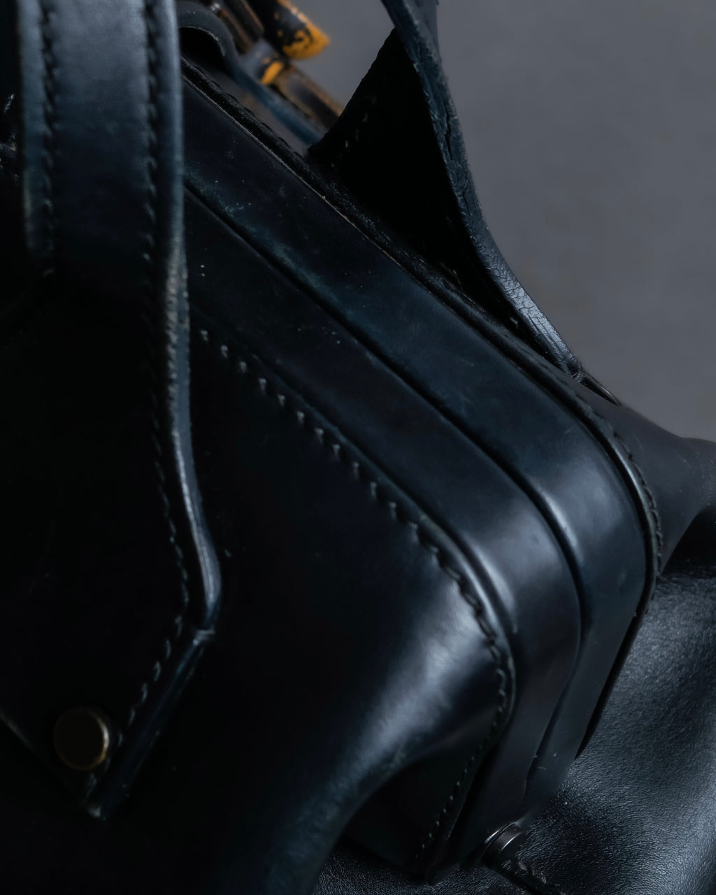 "GUCCI" Vintage gold metal fittings mini doctor bag