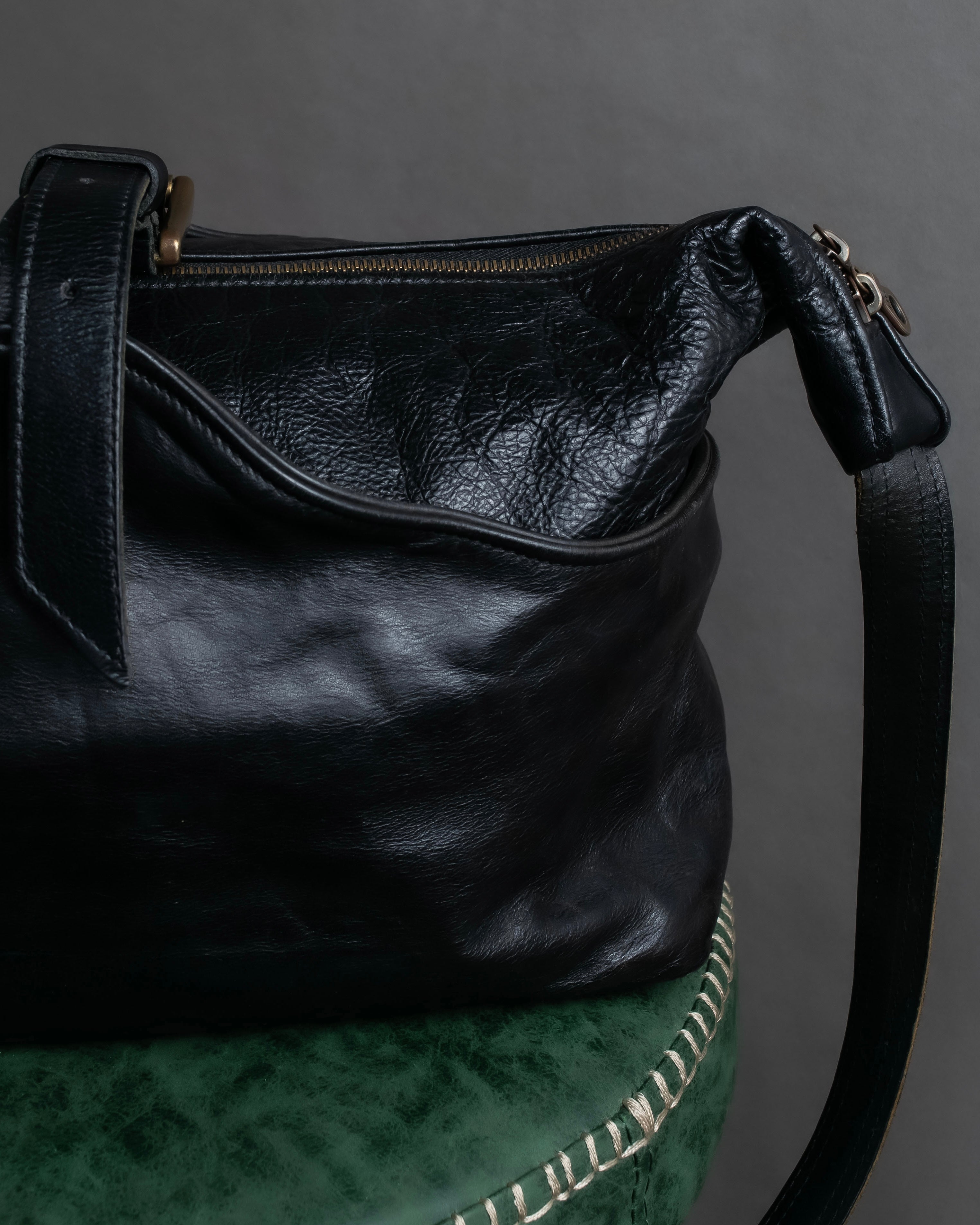 "Jas-M.B." Belt flap design leather shoulder bag