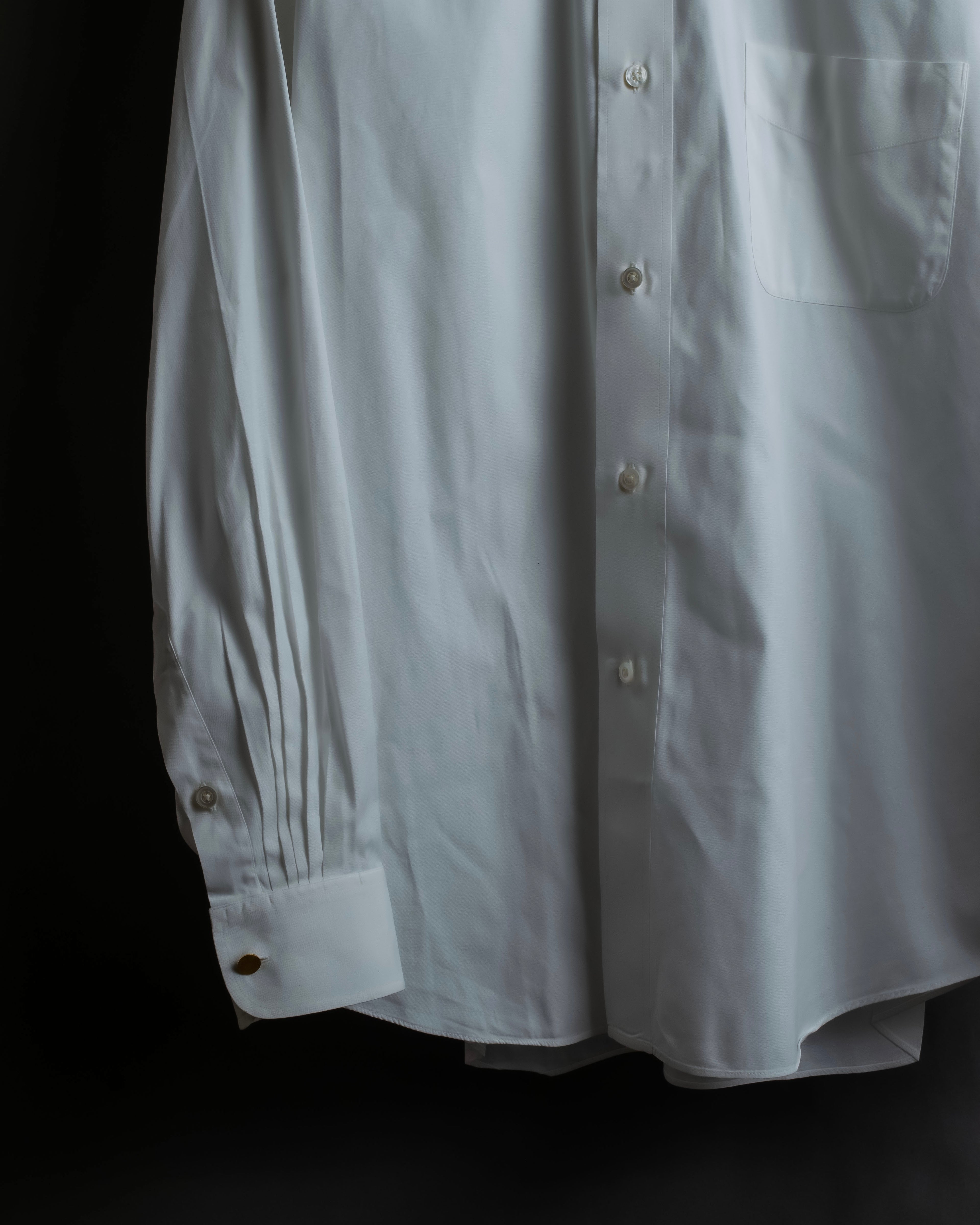 "HERMES" Yoke switching design white cotton shirt