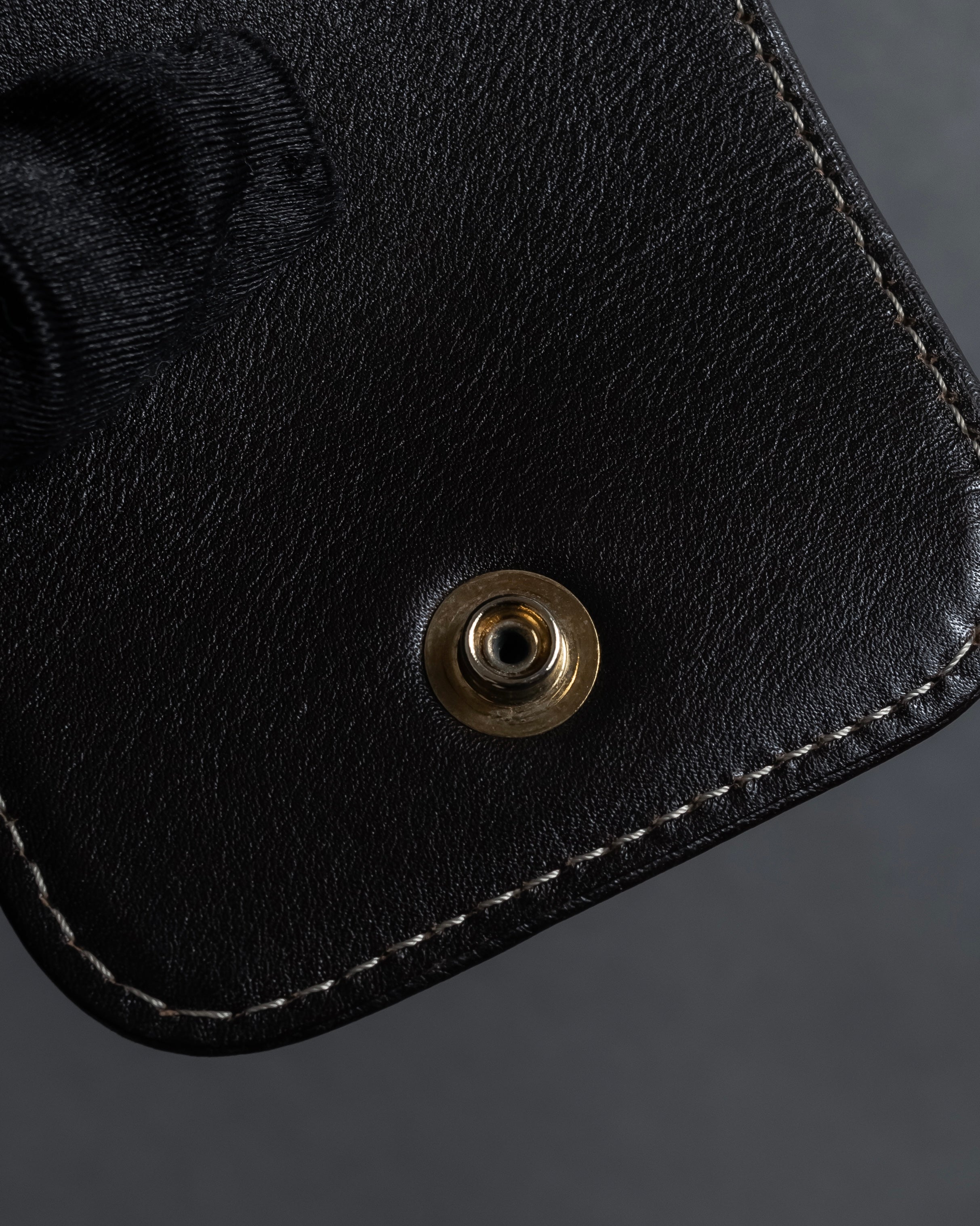 "LOEWE" 80's-90's Logo engraved suede leather combination business bag