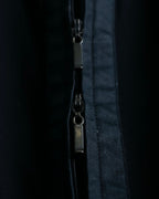 Vintage double zip ribbon flower design sheer jacket