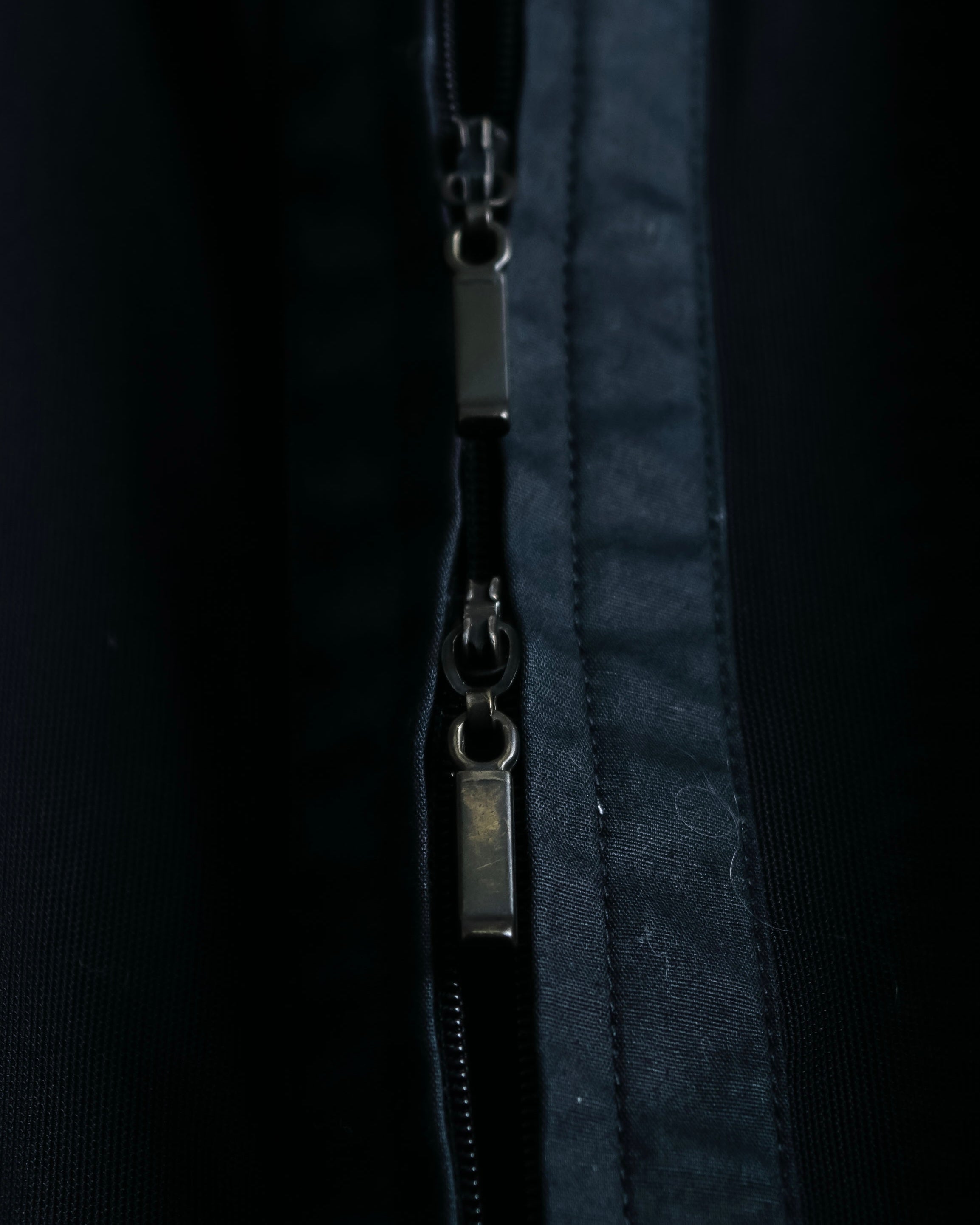 Vintage double zip ribbon flower design sheer jacket