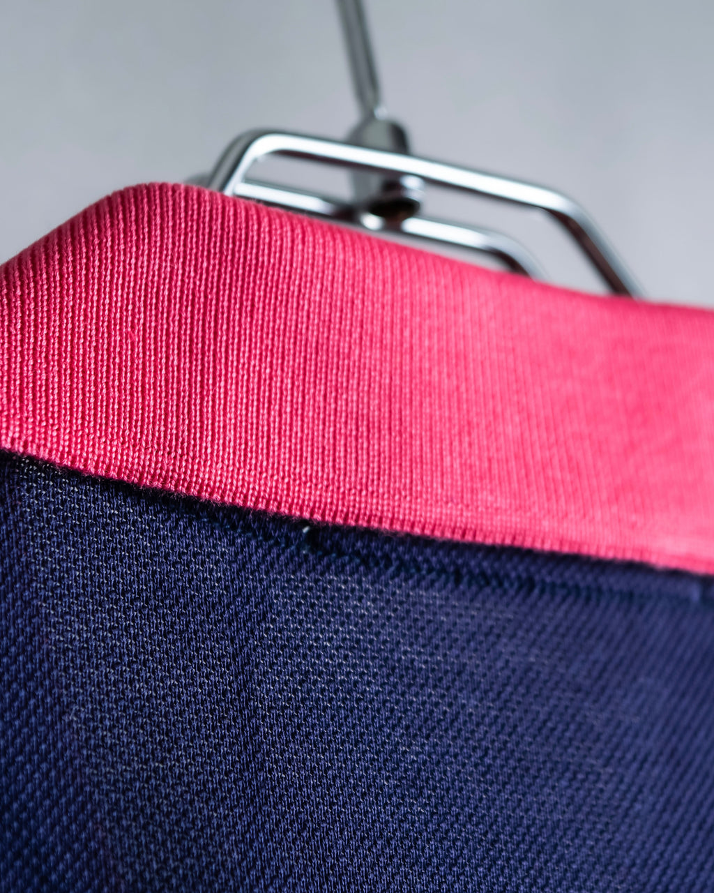 "Balenciaga Sports" Pink & yellow collar long sleeve polo shirt