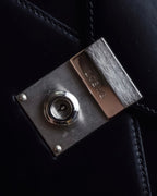 "LOEWE" Logo engraved leather briefcase bag