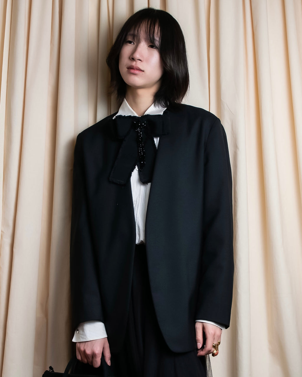 "MAISON MARGIELA" 20AW No-collar design wool tailored jacket