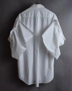 "MM6 MAISON MARGIELA" 20SS Frilled overlay cotton hybrid shirt