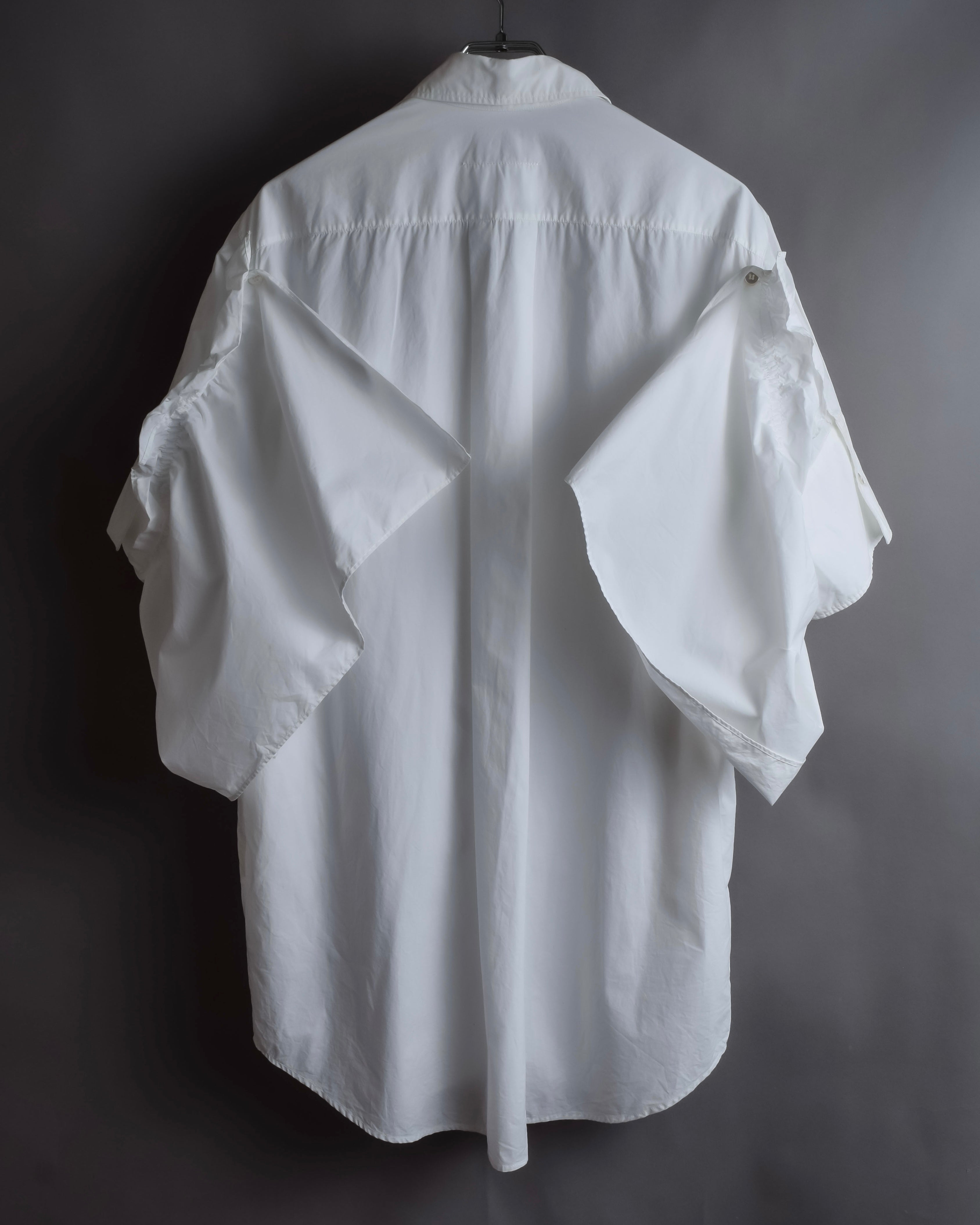 "MM6 MAISON MARGIELA" 20SS Frilled overlay cotton hybrid shirt