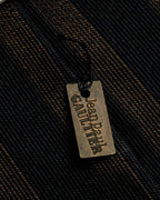 "JEAN PAUL GAULTIER" Tribal circle motif design striped silk neck tie