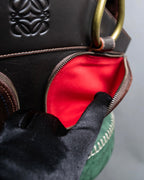 "LOEWE"  Leather suede design drawstring one shoulder bag