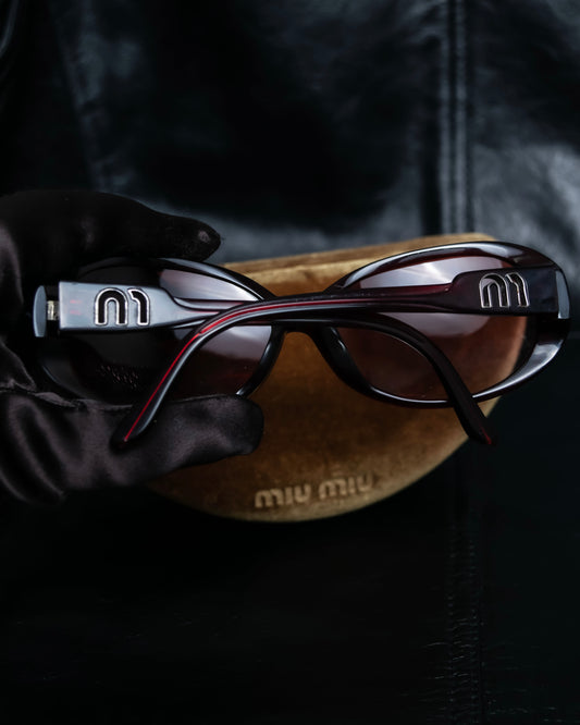 "Miu Miu" reddish brown sporty sunglasses