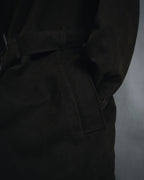 "DOLCE & GABBANA" 00’s resin coated patch detail belted coat