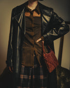 -SPECIAL- “Dries Van Noten” 20’s Sheer brown tailored long sleeve shirt