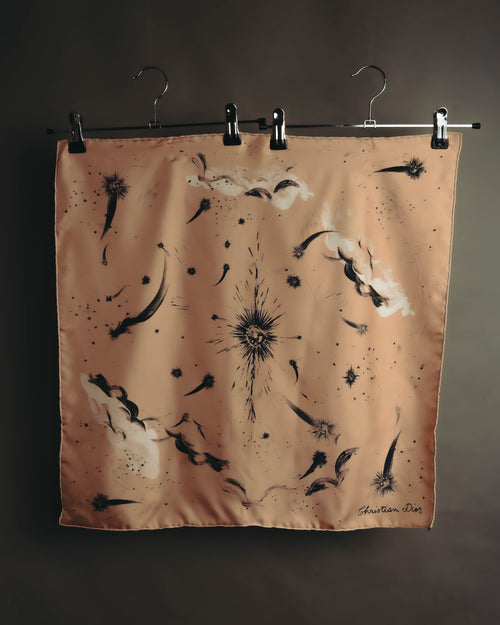 –SPECIAL– "Christian Dior" Celestial print silk square scarf