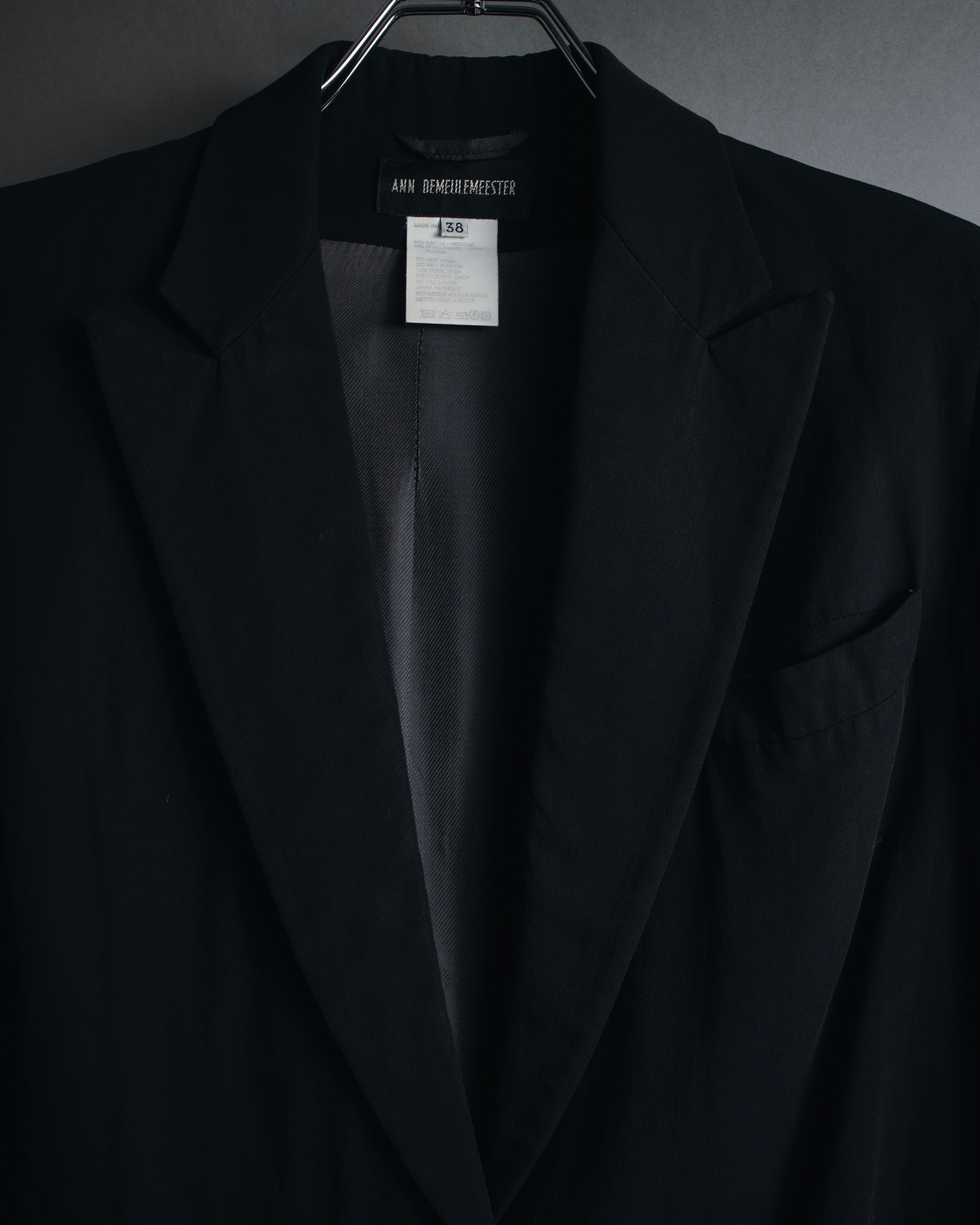 "ANN DEMEULEMEESTER" 90年代-00年代 流体人造丝原羊毛定制夹克