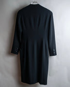 "HERMES" Ribbon scarf detail shaped coat