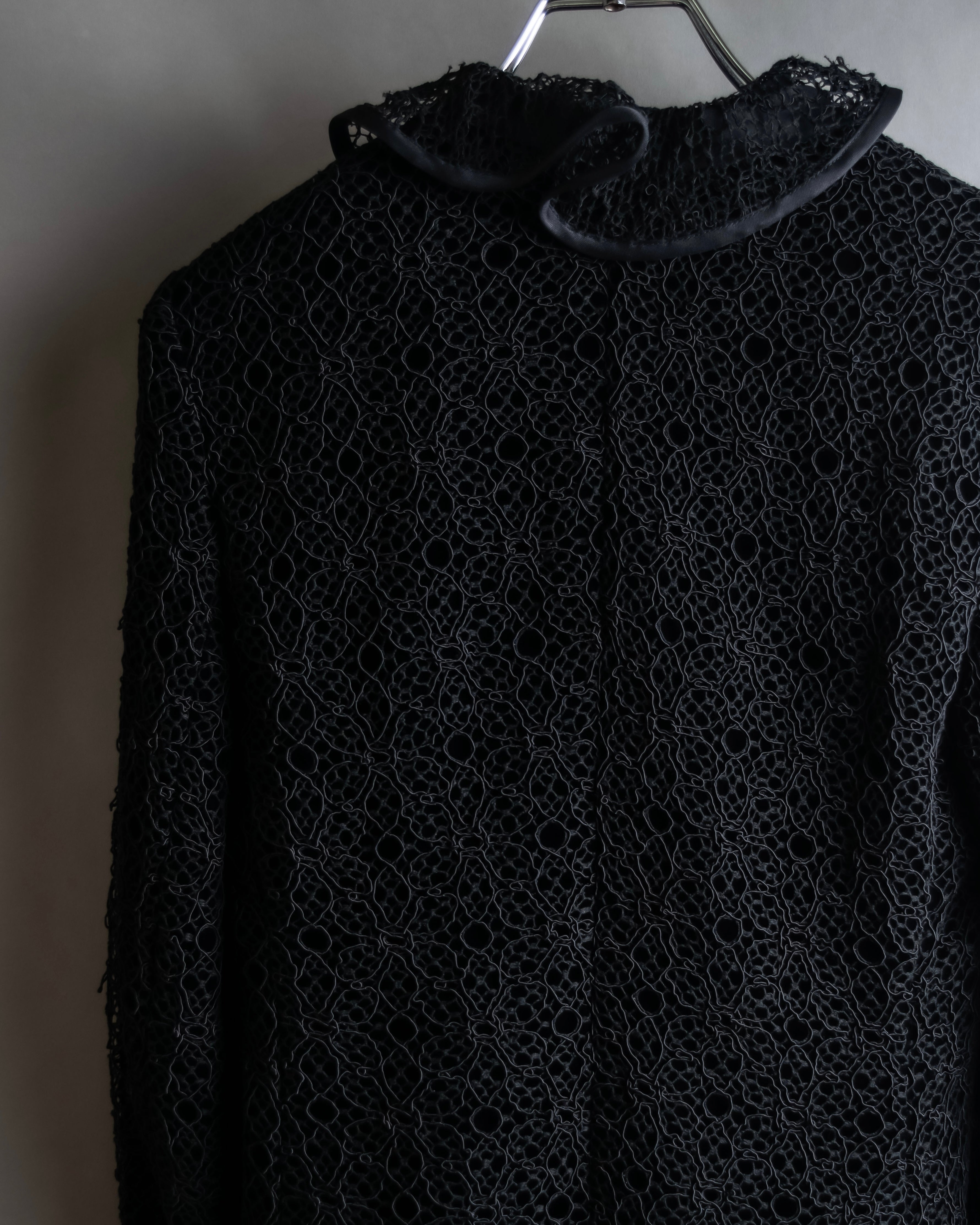 "JEAN-LOUIS SCHERRER" Lace frill design ribbon attached jacket