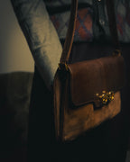 –SPECIAL– "GUCCI" 70's Classic horsebit shoulder bag
