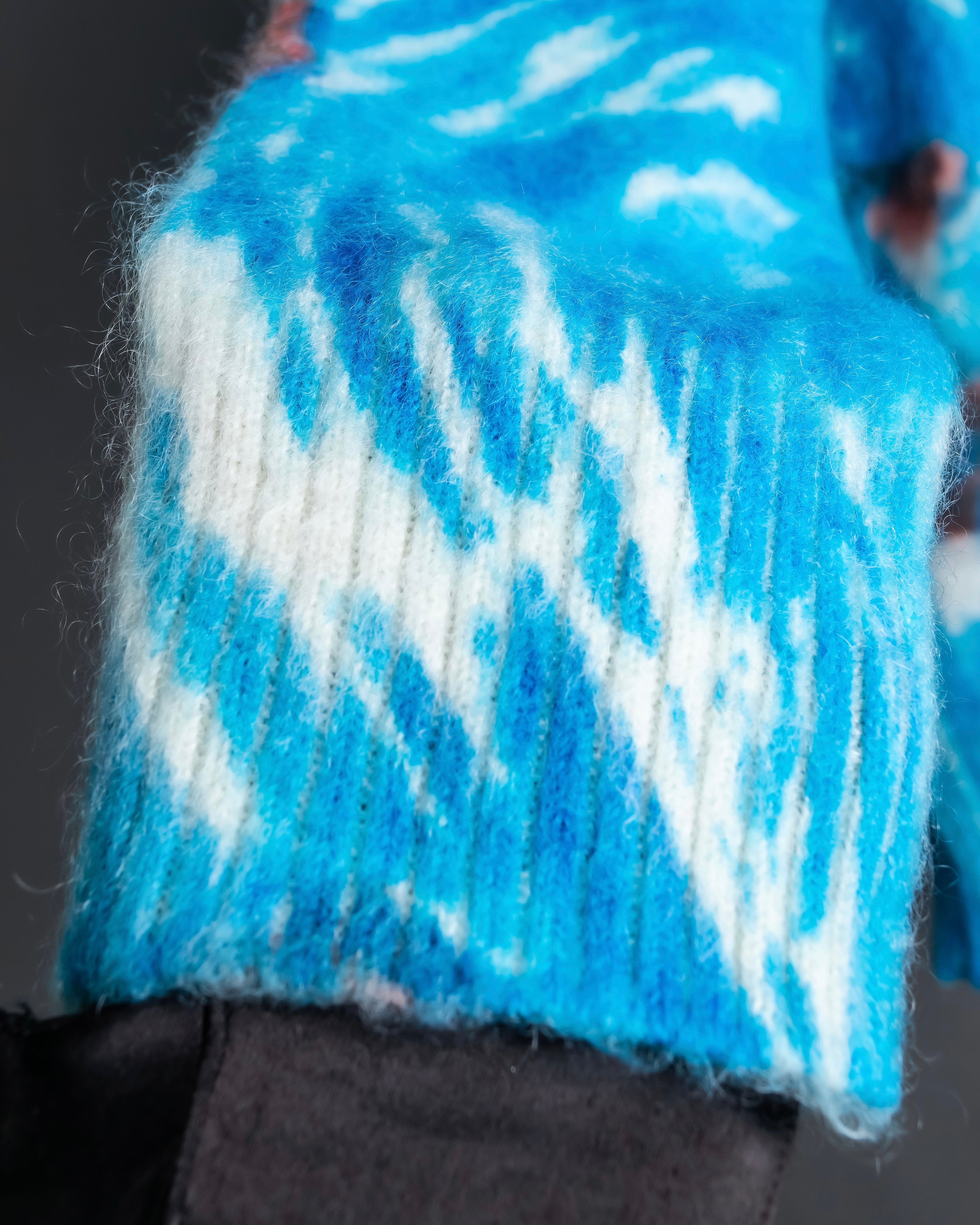 "PRADA" Abstract all over print mohair blend knit