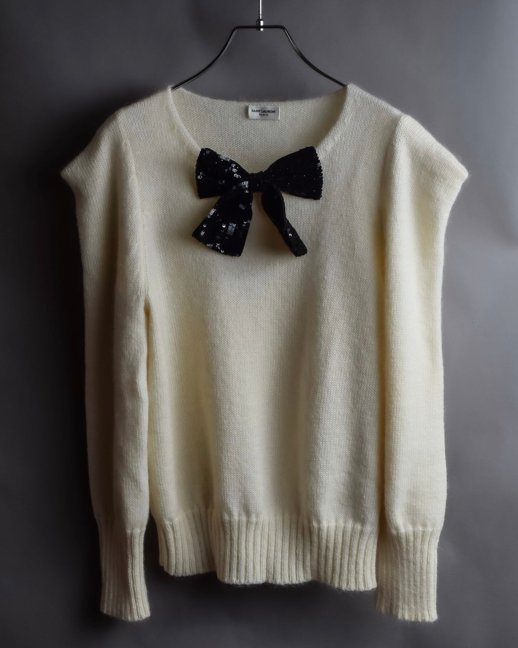 "Saint Laurent" Sequin ribbon design shoulder structure knit