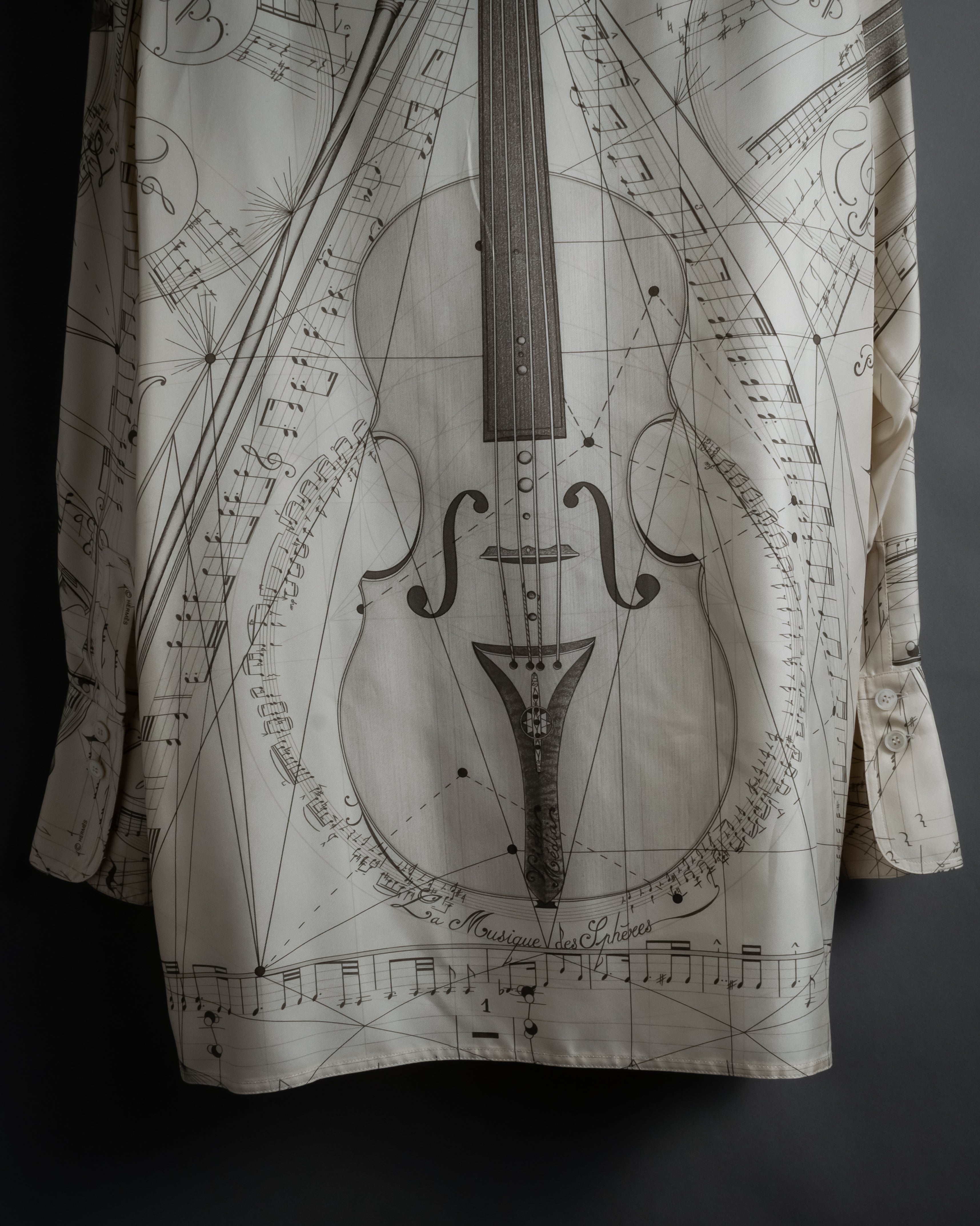 -SPECIAL- "HERMES" 00's Jean-Paul Gaultier Era Silk Twill Shirt "La Musique des Sphères