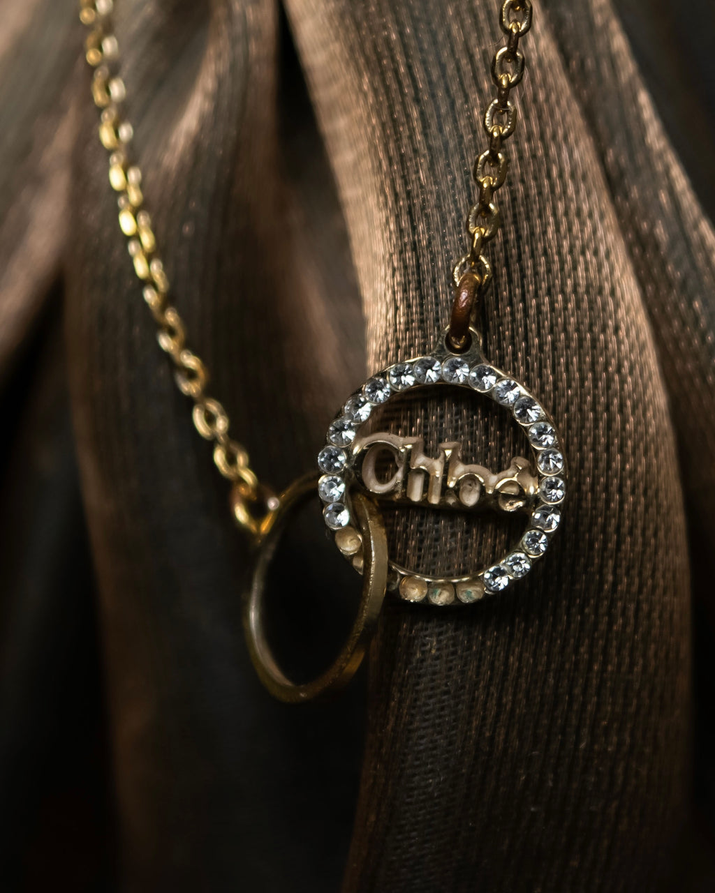 “Chloé” jewelry attached double ring necklace