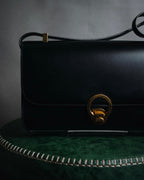 –SPECIAL– "HERMES" 90’s Box calf ring-lock accordion shoulder bag