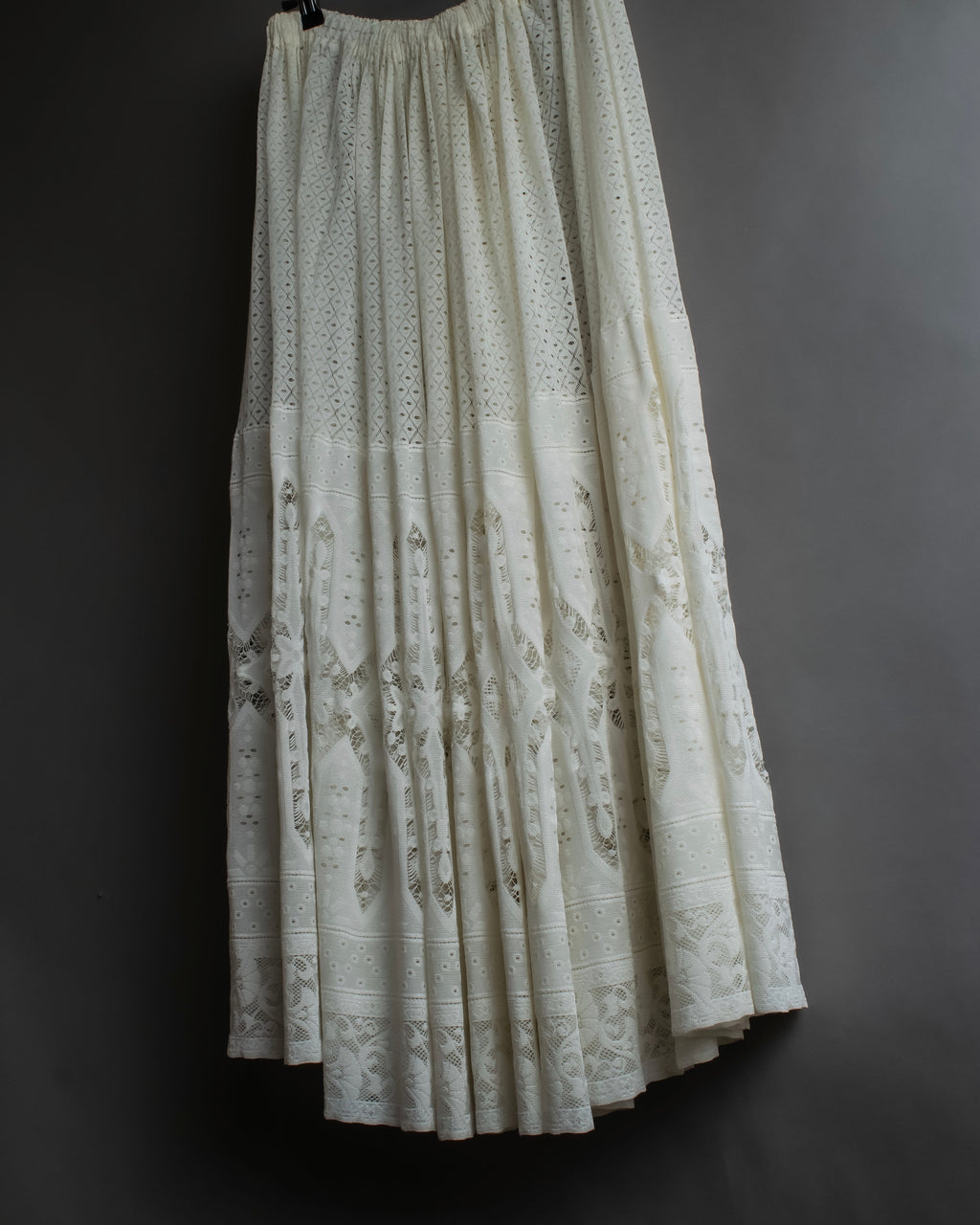 "YOHJI YAMAMOTO" 1992SS eyelet cutwork lace design long skirt