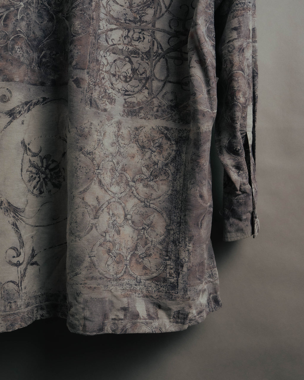 "Christian Dior" 80's-90's Draped rayon patterned shirt
