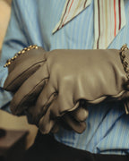 -SPECIAL- "Hermès" 20's Luxurious chain detailed lambskin leather gloves