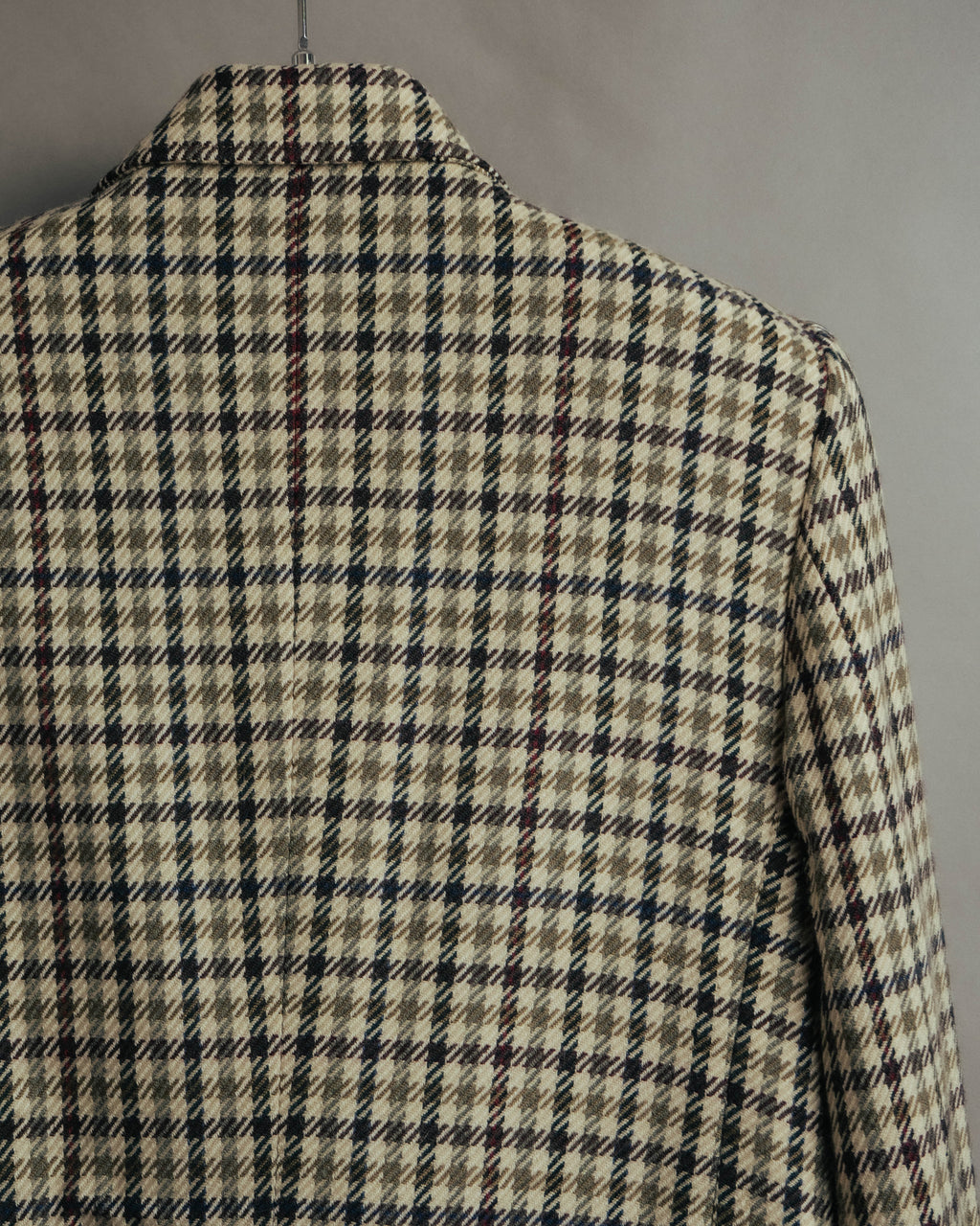 "GUCCI" 80's-early 90's Checked wool cashmere double-breasted jacket