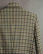 "GUCCI" 80's-early 90's Checked wool cashmere double-breasted jacket