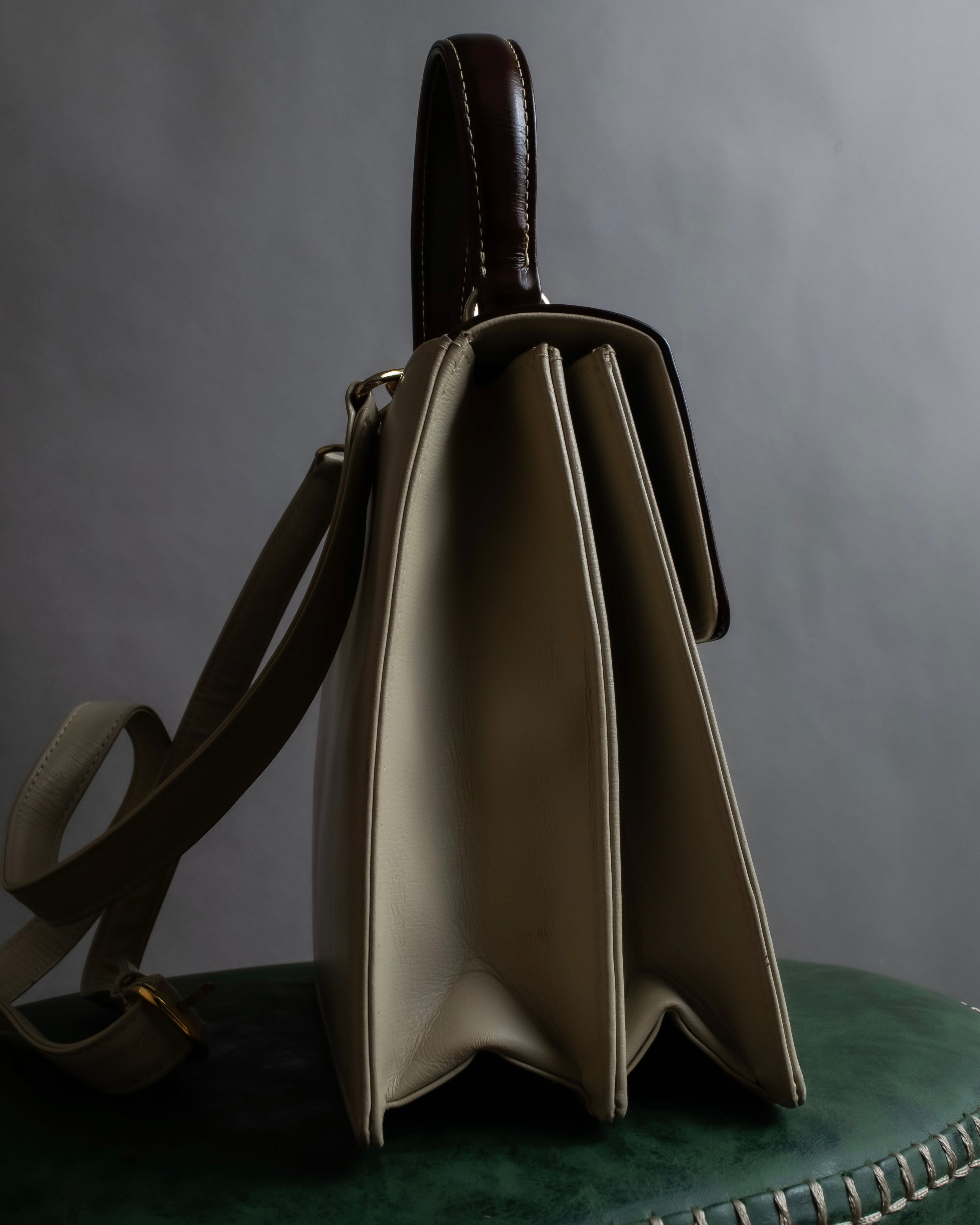 "Valentino Garavani" Square form bicolor 2way leather bag